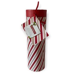 Celebrate It Red White Candy Cane Christmas Holiday Wine Tube Gift Box Card 13”